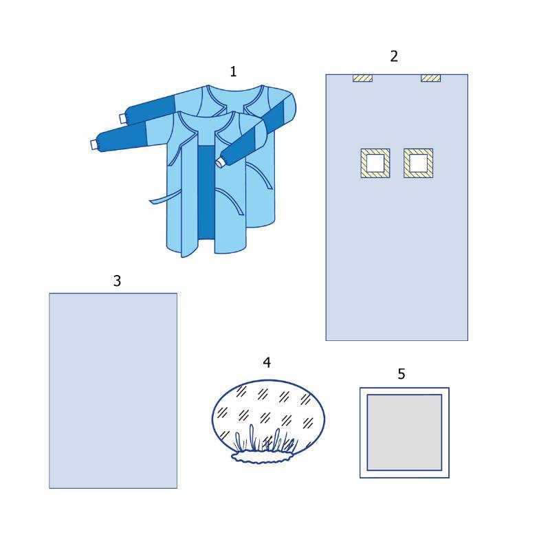 Комплект одягу та покриттів операційних для ангіографії №4А Taipan-Pharm стерильний